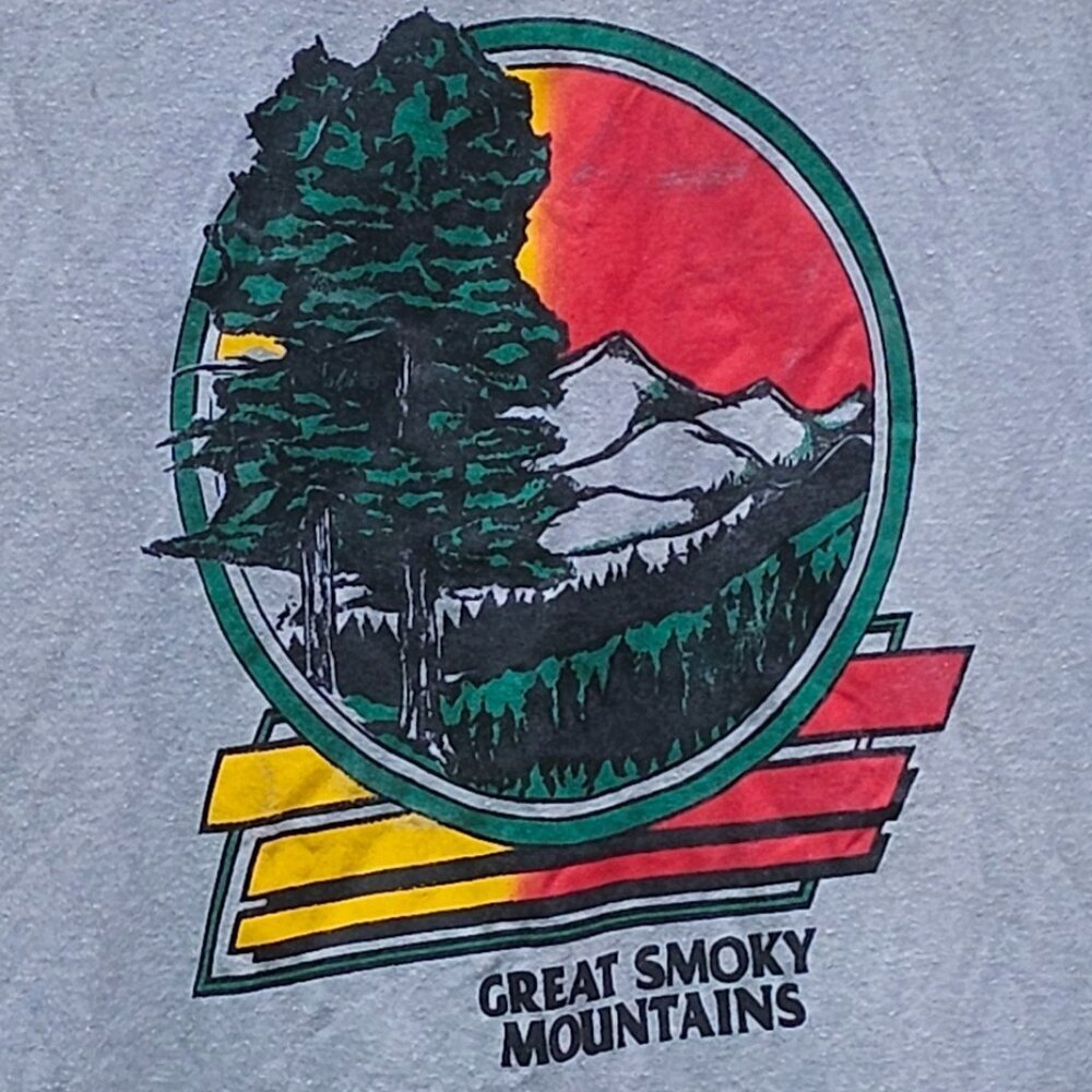 VINTAGE GREAT SMOKY MOUNTAINS T-SHIRT Men's Large National Parks Appalachians